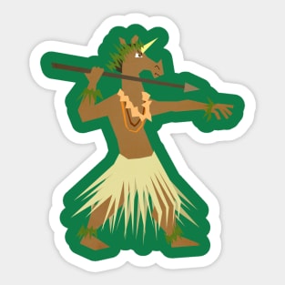 Hawaiian Hunter Unicorn Sticker